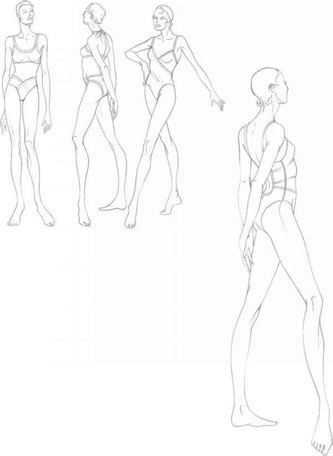 Fashion Model Full Body Drawing