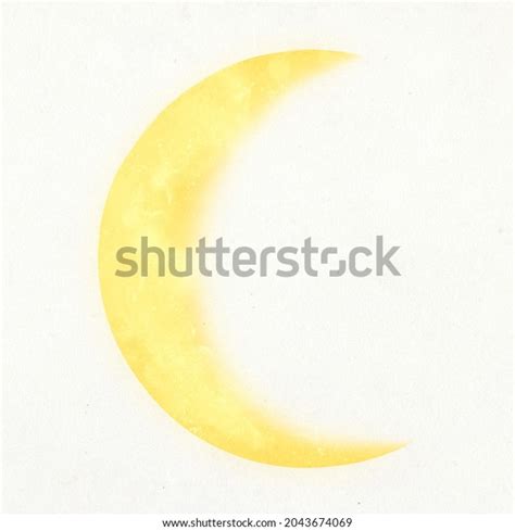Yellow Half Moon Illustration On White Stock Illustration 2043674069