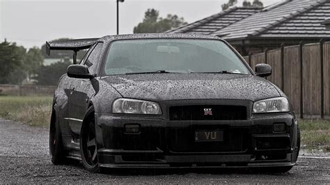 Car tuning is the modification of a car to optimise it for a different set of performance requirements from those it was originally designed to meet. HD wallpaper: black Nissan Skyline R-34 GTR, Nissan ...
