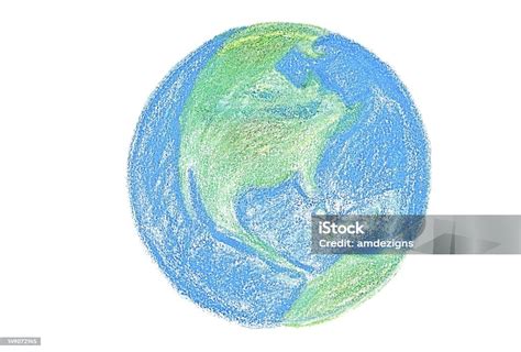 Crayon Earth Drawing Stock Photo Download Image Now Crayon Drawing