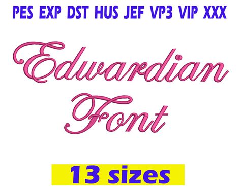 Edwardian Script Embroidery Font Instant Download