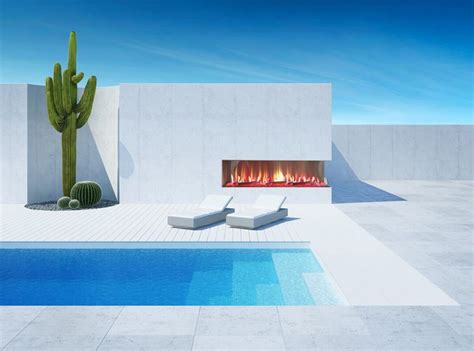 Vent Free Right Corner Modern Outdoor Fireplace Flare Fireplaces