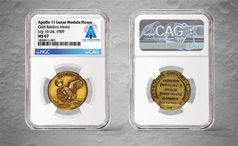 Neil Armstrongs Apollo 11 Gold Medal Certified By Ngc And Cag