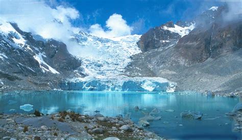 Glacier, any large mass of perennial ice that originates on land by the recrystallization of snow or other forms of solid precipitation and that shows evidence of past or present flow. Laguna Glaciar - Wikipedia