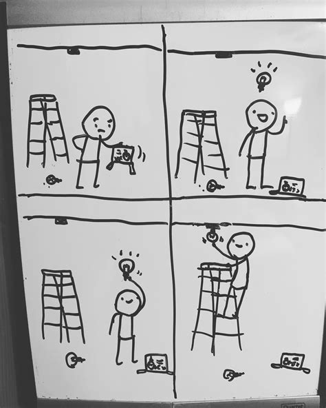 Oc Every Night My Middle School Son Draws A New Comic On His Bedroom Door White Board They