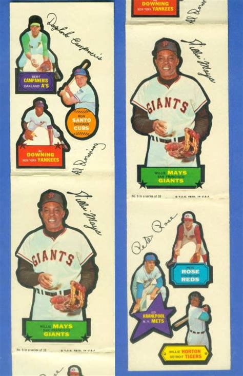 1968 Topps Action Sticker Panel Willie Mays Complete 3 Panels