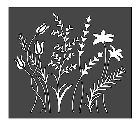 Reusable Wild Flowers Stencil Flower Stencils For Painting Etsy