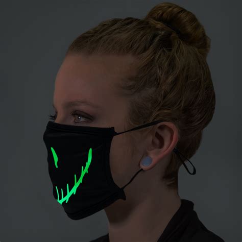 Halloween Smiley Face Glow In The Dark Face Mask Glow In