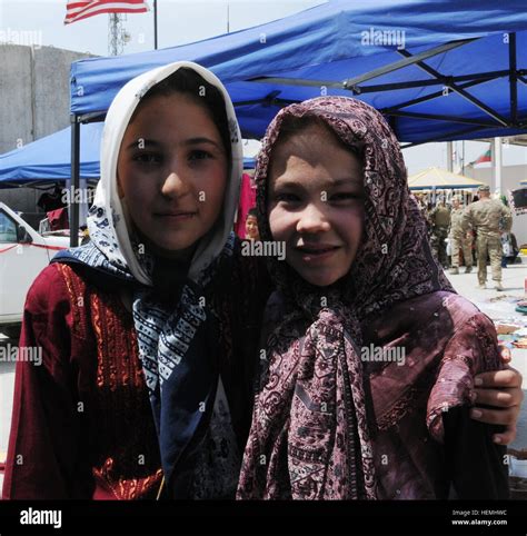 Young Afghan Girls Pose For A Photo While Participating In A Womens