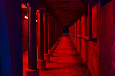 X Wallpaper Hallway With Red Light Peakpx