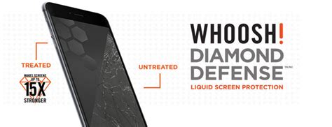 Diamond defense™ is an innovative liquid coating that provides superior scratch resistance to your screen to keep it looking like new. Whoosh! Diamond Defense Liquid Screen Protection
