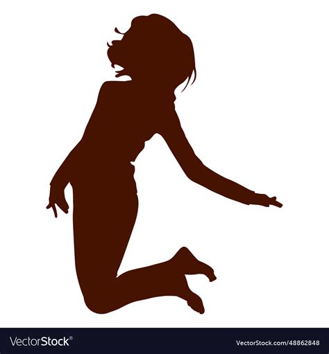Girl Jump Silhouette Royalty Free Vector Image