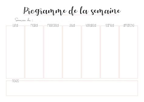 Préparer quotidiennement des repas pour toute le famille. Planner à imprimer gratuitement - programme de la semaine ...