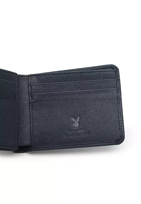 Buy Playboy Men S Genuine Leather RFID Blocking Fortune Wallet Blue