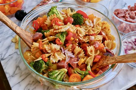 This classic pasta salad features a lightly creamy dressing, colorful veggies, and fresh cook the macaroni in a pot of salted boiling water until just past al dente. The Most Flavorful Cold Pasta Salad You'll Ever Make - Slice of Jess