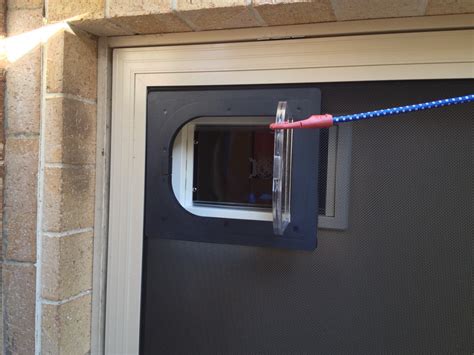 Barksbar original plastic dog door with aluminum lining. PETWAY ACCESS DOOR - STANDARD SIZE - BLACK ...