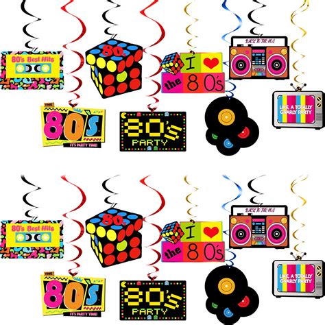 buy 30 pieces 80 s party background decorations kit hanging swirls decorations 80 s retro swirls