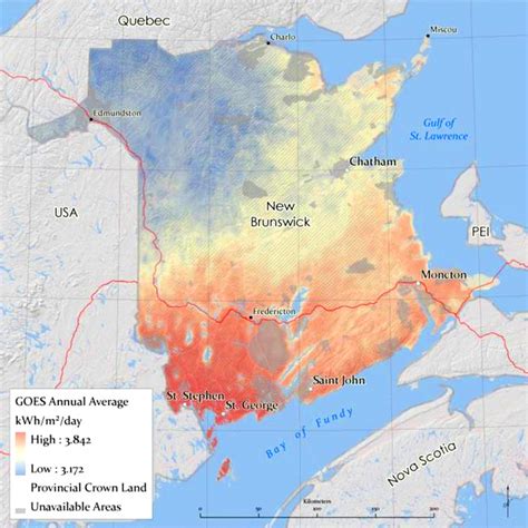 Solar Resource Map Of New Brunswick Ghi Canada Green Power Labs