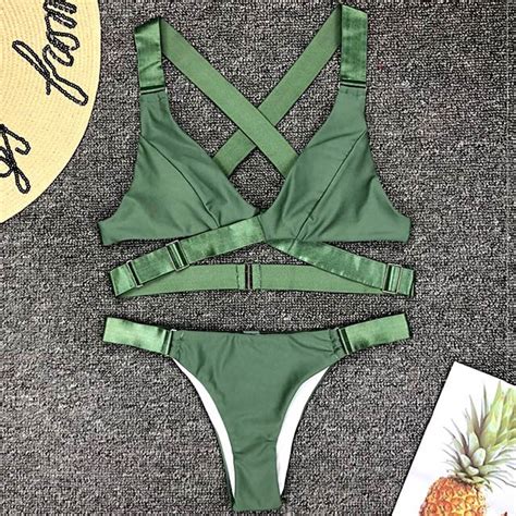 New Sexy Bandeau Bikini 2019 Adjust Buckle Swimsuit Women Bikinis Micro