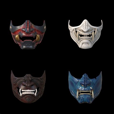 Artstation Samurai Mask Ver1 Game Assets