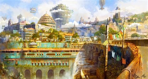15 Magical Realms Created By Tyler Edlin Fantasy Landscape Steampunk
