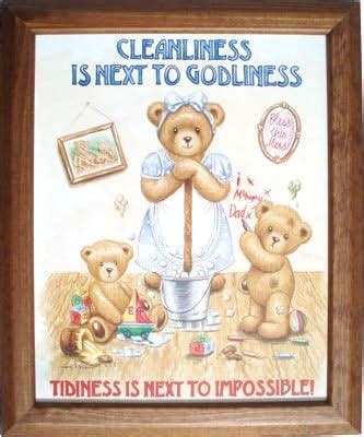 Cleanliness Is Next To Godliness Tidiness Is Next To Impossible Humourous Framed Print Free