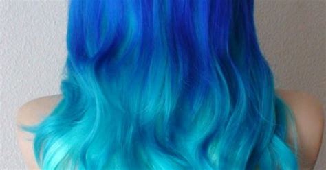 Blue Wig Electric Blue Turquoise Teal Gradient By Kekeshop Hair