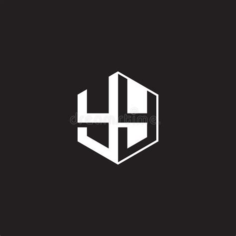 Yy Logo Monogram Hexagon With Black Background Negative Space Style