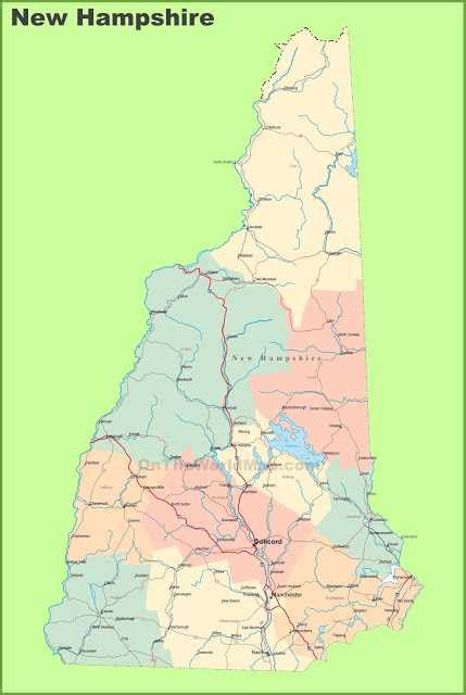 Map Of New Hampshire State Map Of Usa United States Maps