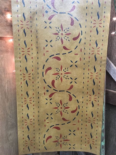 Another Canvas Floor Cloth Runner Made Using Historic May House Stencil