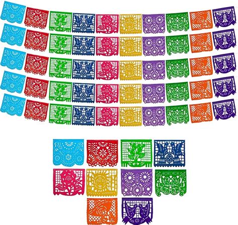 Mexican Party Banners 5 Pack 10 Plastic Flag Designs Per