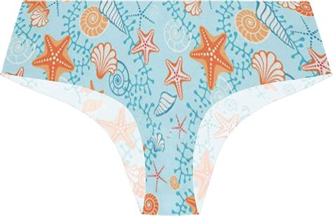 Slhfpx Seashells Starfish And Algae Womens Stretch Seamless Underwear