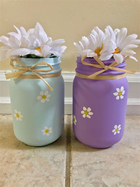 Daisy Mason Jars Daisy Vase Spring Vase Flower Vase Mothers Day