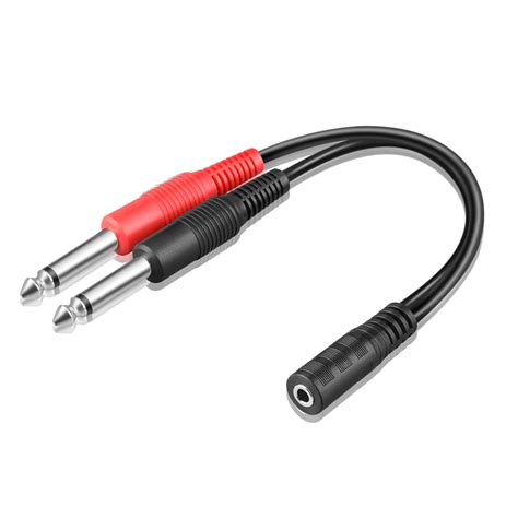 35mm Trs To 2 Dual 14 Inch Ts Stereo Audio Breakout Cable Adapter 3