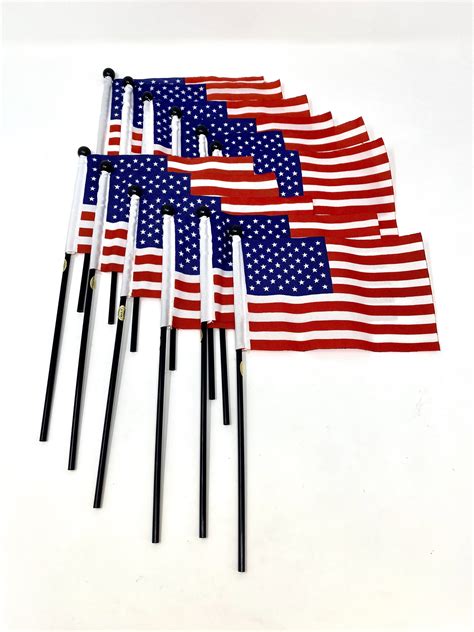 12 Small Cloth American Usa Flags 6 X 4