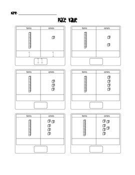 tens and ones place value worksheet by rachel koons tpt