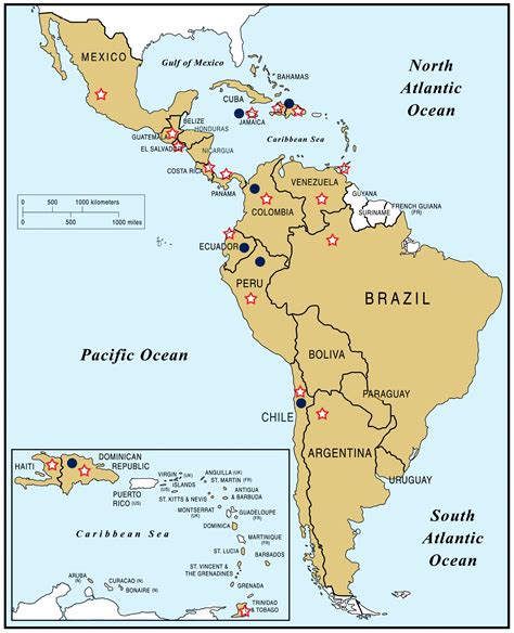 Latinamerika Karta Latin America Map American Countries South Region