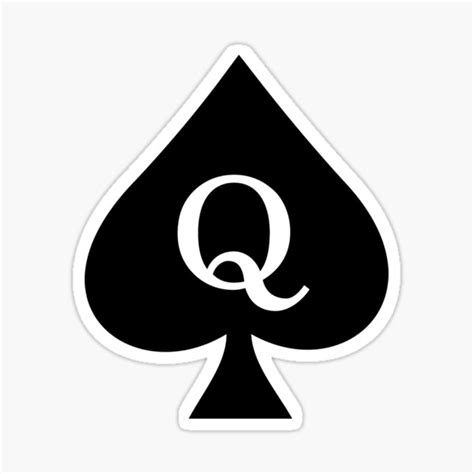 Queen Of Spades White Sticker For Sale By Dominus101 Redbubble