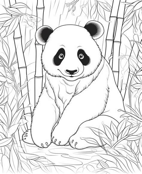 Premium Ai Image A Black And White Panda Bear Sitting In The Bamboo