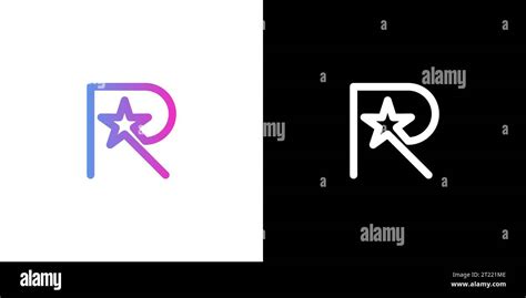 R Star Logo R Monogram Initial R Star Logo Letter R Star Logo Icon