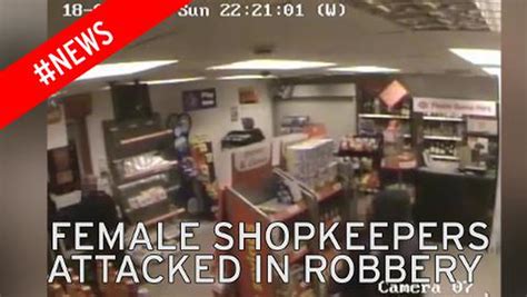 Terrifying Cctv Shows Moment Masked Robbers Attack Two Female Workers As They Lock Up For Night