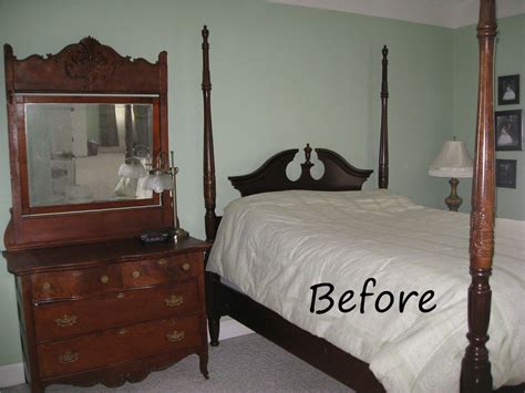 Four Poster Bed Cherry Finish Meets Shabby Chic Bedroom Furniture