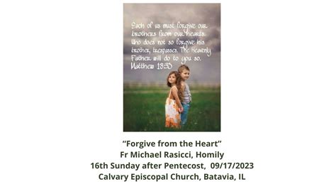 Forgive From The Heart Calvary Episcopal Church Of Batavia Il
