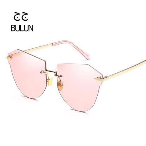 Bulun New Fashion Women Rimless Sunglasses Brand Designer Vintage Luxury Goggle Sun Glasses