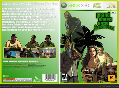 Grand Theft Auto San Andreas Xbox 360 Box Art Cover By