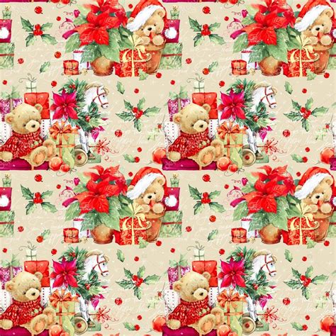 Christmas Seamless Pattern Christmas Wrapping Paper Background New