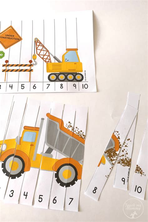 Construction Number Puzzles Teach Me Mommy