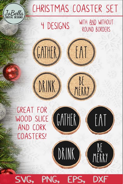 Download Christmas Coasters SVG Bundle | Christmas coasters ...