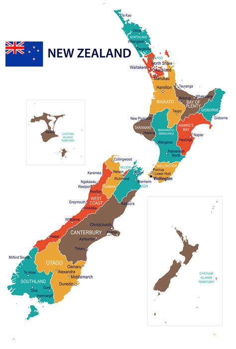 New Zealand Regions Map Agnese Latashia