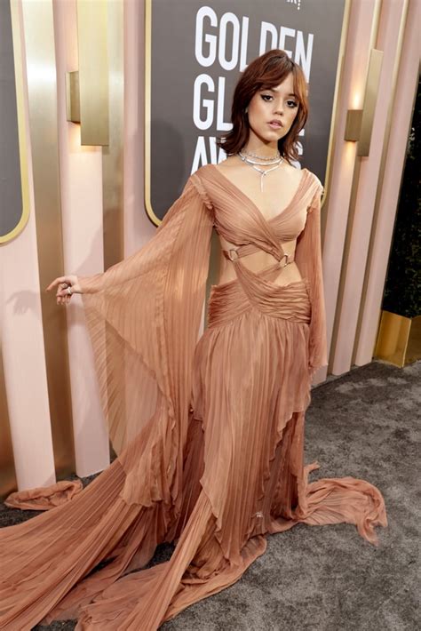 Jenna Ortega Wears Cutout Gucci Dress At Golden Globes Popsugar